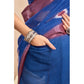 Feminine Women's Faux Linen Printed Ready to wear Saree With Blouse Piece