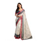 Feminine Women's Faux Linen Floral Print Ready to wear Saree With Blouse Piece