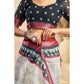 Feminine Women's Faux Linen Floral Print Ready to wear Saree With Blouse Piece