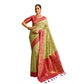 Admirable Women's Silk Blend Booti Work Ready to wear Saree With Blouse Piece