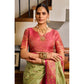 Admirable Women's Silk Blend Booti Work Ready to wear Saree With Blouse Piece