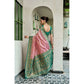 Admirable Women's Silk Blend Booti Work Ready to wear Saree With Blouse Piece