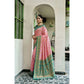 Admirable Women's Silk Blend Booti Work Ready to wear Saree With Blouse Piece