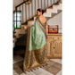 Admirable Women's Silk Blend Booti Work Ready to wear Saree With Blouse Piece