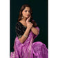 Delicate Women's Net Sequence Saree With Blouse Piece