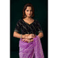 Delicate Women's Net Sequence Saree With Blouse Piece