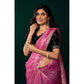Delicate Women's Net Sequence Saree With Blouse Piece