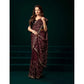 Delicate Women's Net Sequence Saree With Blouse Piece