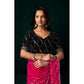 Delicate Women's Net Sequence Saree With Blouse Piece