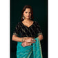 Delicate Women's Net Sequence Saree With Blouse Piece