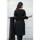Snazzy Women's Georgette Ethnic Motif Round 3/4th Sleeve Kurti With Pant Dupatta Set