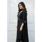 Snazzy Women's Georgette Ethnic Motif Round 3/4th Sleeve Kurti With Pant Dupatta Set