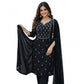 Snazzy Women's Georgette Ethnic Motif Round 3/4th Sleeve Kurti With Pant Dupatta Set