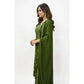 Snazzy Women's Georgette Ethnic Motif Round 3/4th Sleeve Kurti With Pant Dupatta Set