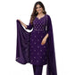 Snazzy Women's Georgette Ethnic Motif Round 3/4th Sleeve Kurti With Pant Dupatta Set