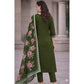 Glamorous Women's Chanderi Silk Ethnic Motif V-Neck 3/4th Sleeve Kurti With Pant Dupatta Set