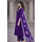 Glamorous Women's Chanderi Silk Ethnic Motif V-Neck 3/4th Sleeve Kurti With Pant Dupatta Set