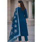 Glamorous Women's Chanderi Silk Ethnic Motif V-Neck 3/4th Sleeve Kurti With Pant Dupatta Set
