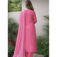 Glamorous Women's Chanderi Silk Ethnic Motif Round 3/4th Sleeve Kurti With Pant Dupatta Set