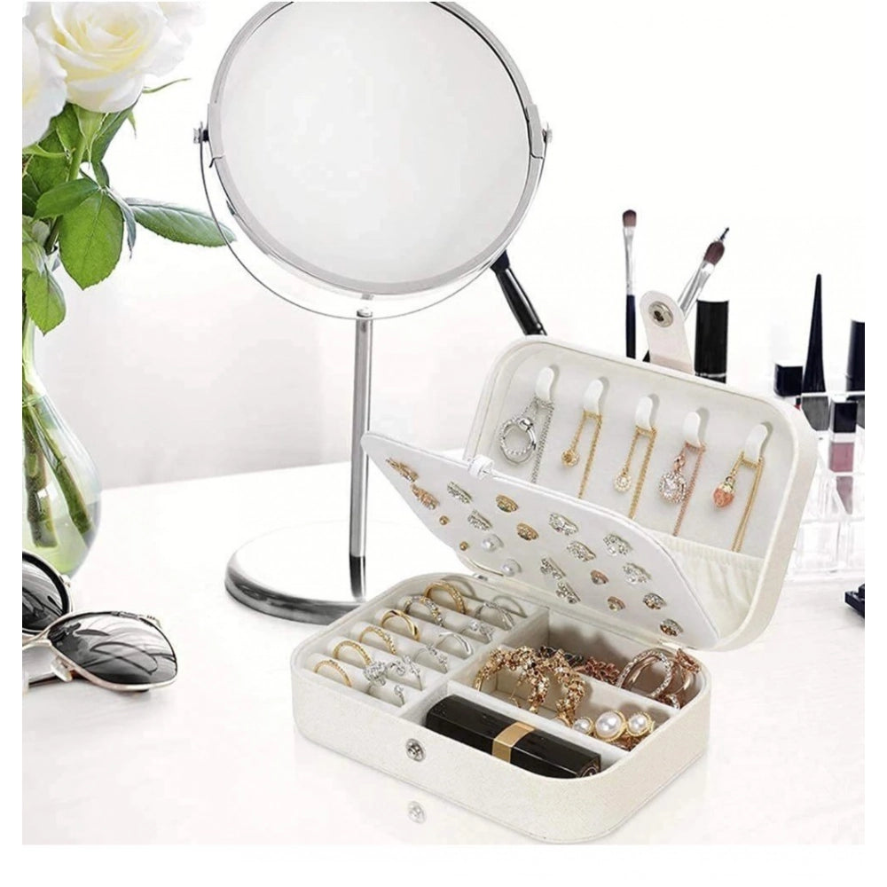 Modish PU Leather Solid Jewelry Storage Box