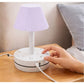 Snazzy Plastic-LED Ribbed Shade Table Lamp with USB Charging Base