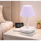 Snazzy Plastic-LED Ribbed Shade Table Lamp with USB Charging Base
