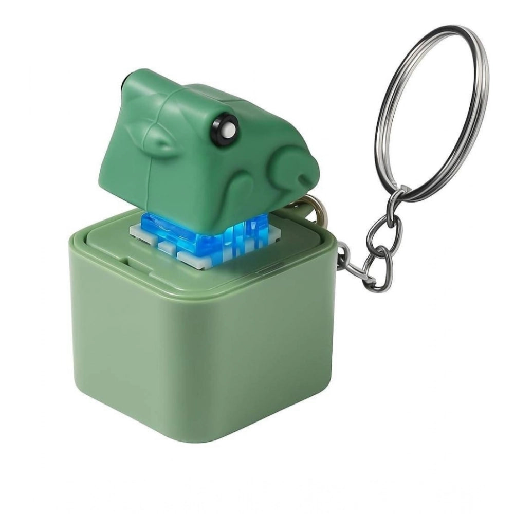 Dashing Plastic Solid Frog Croaking Keychain