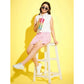 Sophisticated Girl's Polyester Lurex Printed Sleeveless Top Set
