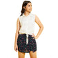 Sophisticated Girl's Polyester Lurex Printed Sleeveless Top Set