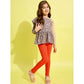 Funky Girl's Polyester Floral One Shoulder Jeggings Set