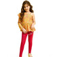 Funky Girl's Polyester Floral One Shoulder Jeggings Set