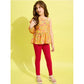 Funky Girl's Polyester Floral One Shoulder Jeggings Set