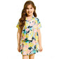Funky Girl's Polyester Cotton Blend Pattern-Floral Short Sleeves Skorts Set