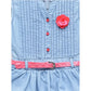 Funky Girl's Denim Embellished Sleeveless Dress with Belt