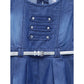 Elite Girl's Denim Embellished Sleeveless Dress with Belt