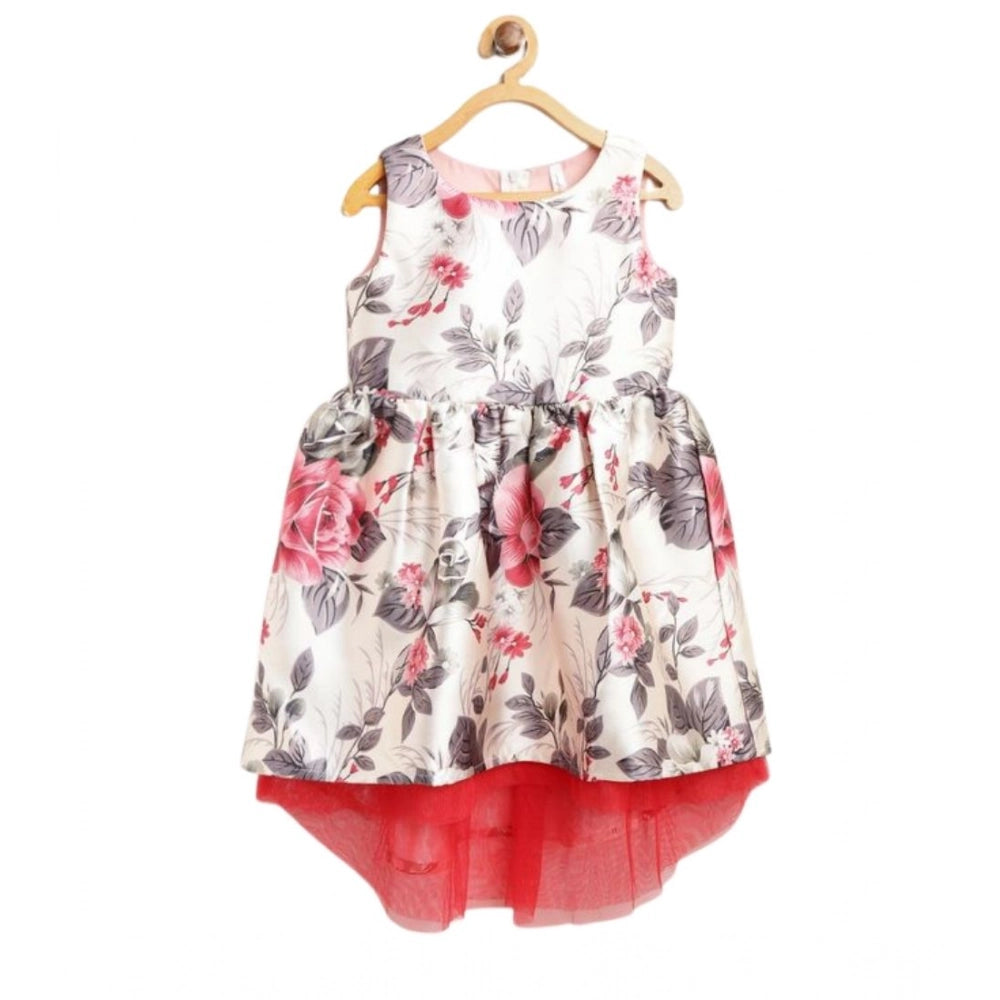 Exquisite Girl's Polyester &amp; Net Inset Sleeveless Dress with Net Inset