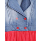 Elite Girl's Denim Roll Up Buttoned Dress