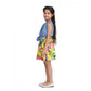 Twinkling Girl's Denim Floral Sleeveless Dress