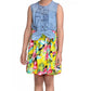 Twinkling Girl's Denim Floral Sleeveless Dress