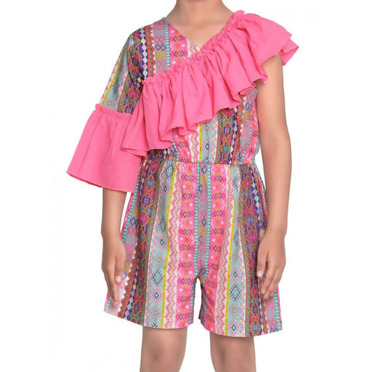 Funky Girl's Cotton &amp; Polyester Printed 3/4th Sleeves Dress