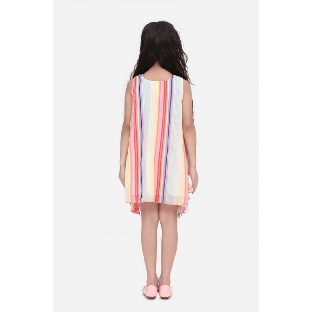 Elite Girl's Chiffon Ruffled Sleeveless Dress