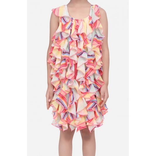 Elite Girl's Chiffon Ruffled Sleeveless Dress