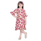 Classic Girl's Polyester Crepe Floral Bell Sleeve Dress