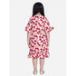 Classic Girl's Polyester Crepe Floral Bell Sleeve Dress
