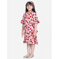 Classic Girl's Polyester Crepe Floral Bell Sleeve Dress