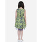 Classic Girl's Polyester Crepe &amp; Net Printed Sleeveless Dress