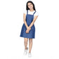 Funky Girl's Denim Solid Sleeveless Dress