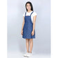 Funky Girl's Denim Solid Sleeveless Dress