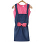 Twinkling Girl's Denim &amp; Cotton Bow Sleeveless Dungaree