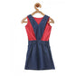 Twinkling Girl's Denim &amp; Cotton Bow Sleeveless Dungaree